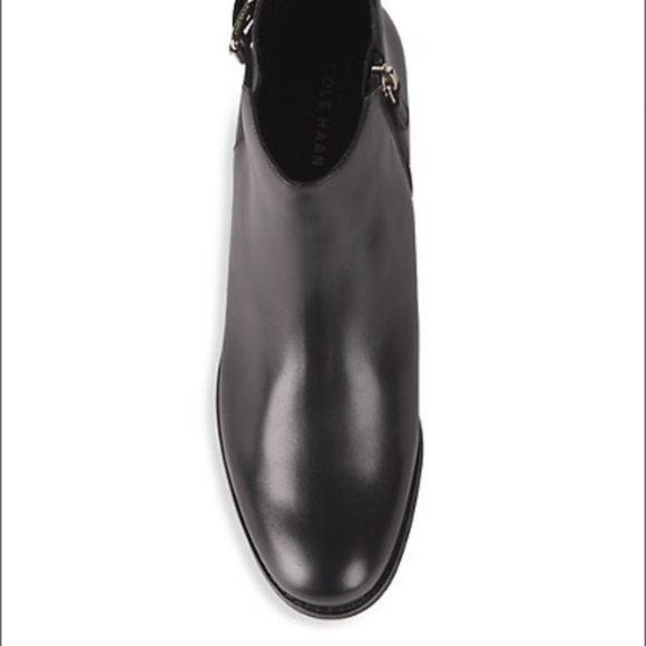 COLE HAAN HAIDYN black leather booties ankle boots 6 WORN ONCE - Picture 4 of 13